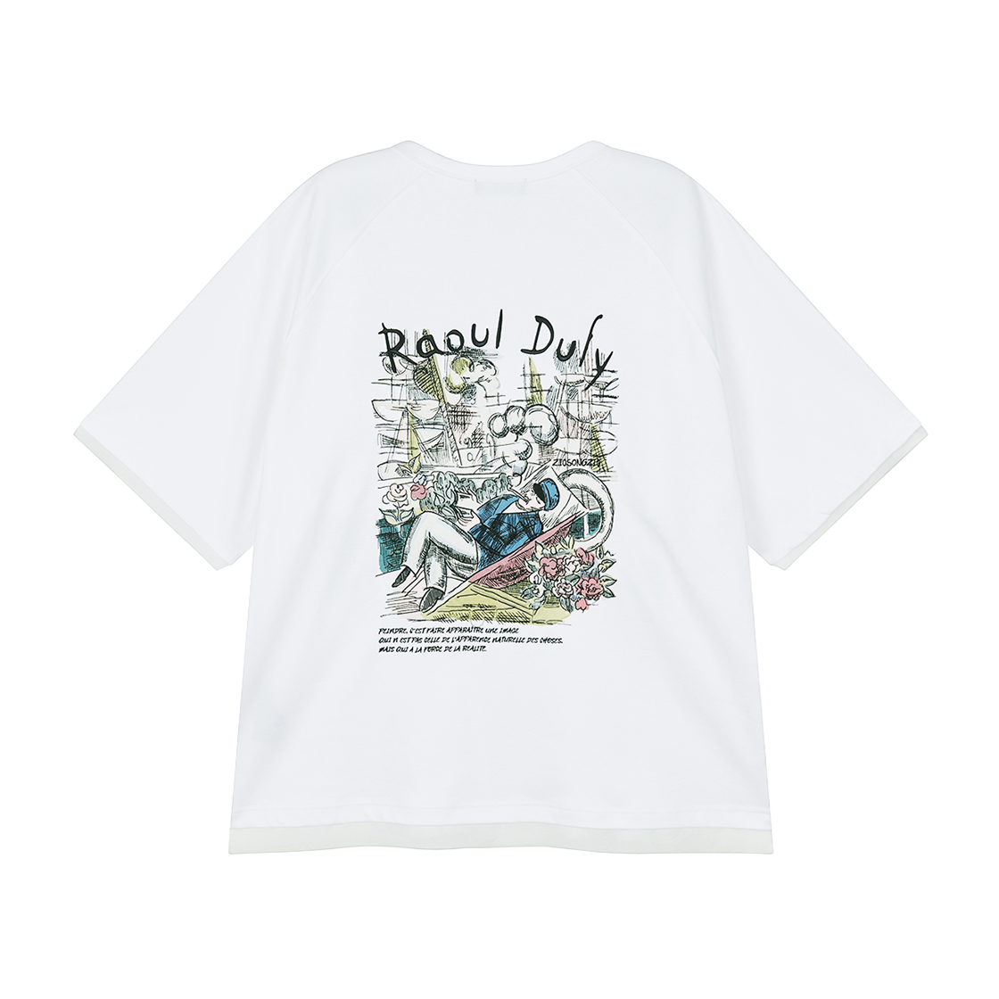 지오송지오 컬렉션 마드리갈 아트워크 레이어드 티셔츠 화이트 BI3TS350WH(ZIOSONGZIO COLLECTION Madrigaux Artwork T-Shirt White) - 2