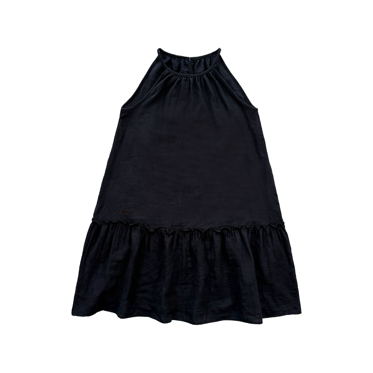 오드미 리본 포인트 슬리브리스 드레스 - 블랙(ODDME Ribbon-point sleeveless dress - Black)