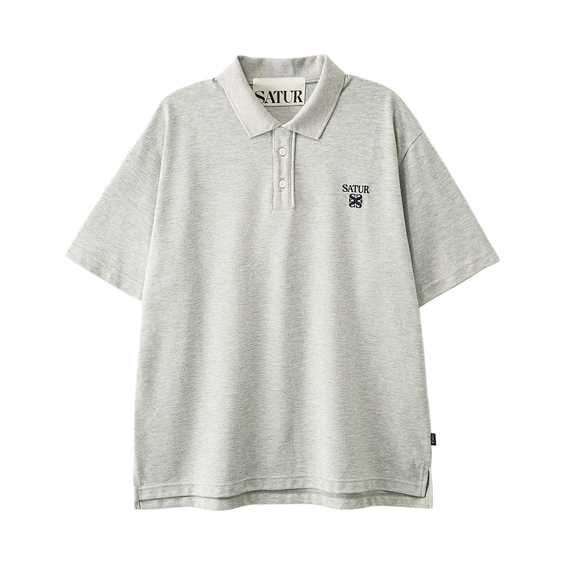 세터 로렌 피케 폴로 반팔 티셔츠 멜란지 그레이