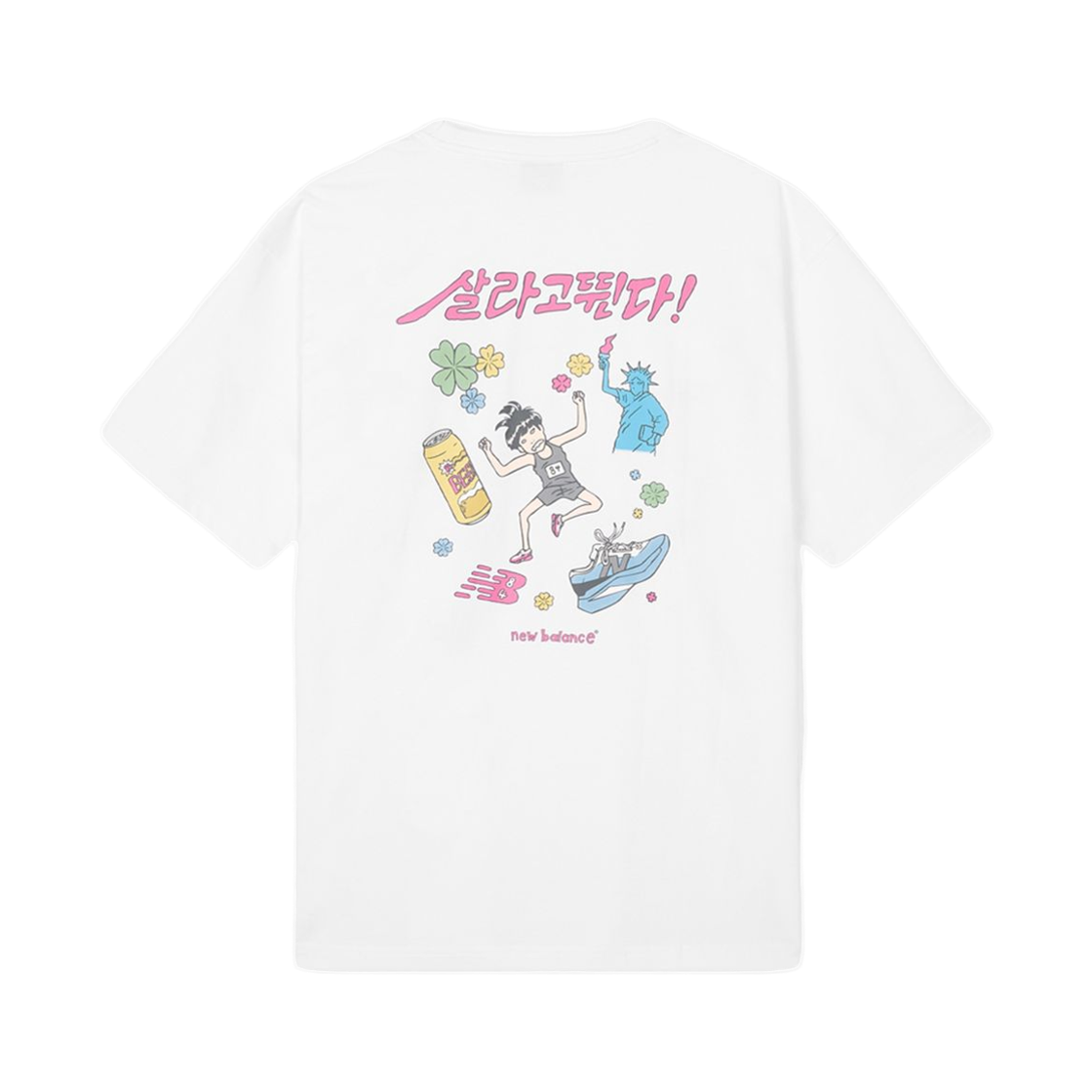 뉴발란스 x 기안84 유니 살라고뛴다 픽토그램 반팔 티셔츠 화이트(New Balance x Kian84 UNI Run To Live Pictogram S/S T-Shirt White) - 1