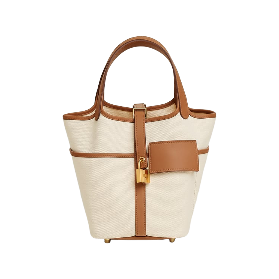 H083189CCBH Hermes Picotin Lock 18 Pocket Bag Goeland Canvas Swift & Gold Ecru Gold
