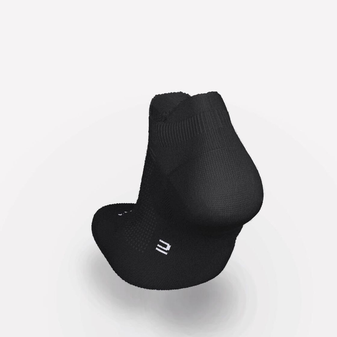 데카트론 러닝 얇은 발목 양말 2켤레 런 500 스모크 블랙(DECATHLON Running Thin Ankle Socks 2 Pairs Run 500 Smoked Black) - 4