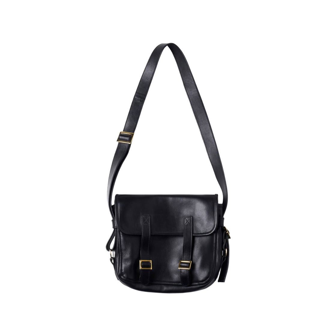 CCU 레더 플랩 숄더백 S 블랙(CCU Leather Flap Shoulder Bag S Black)