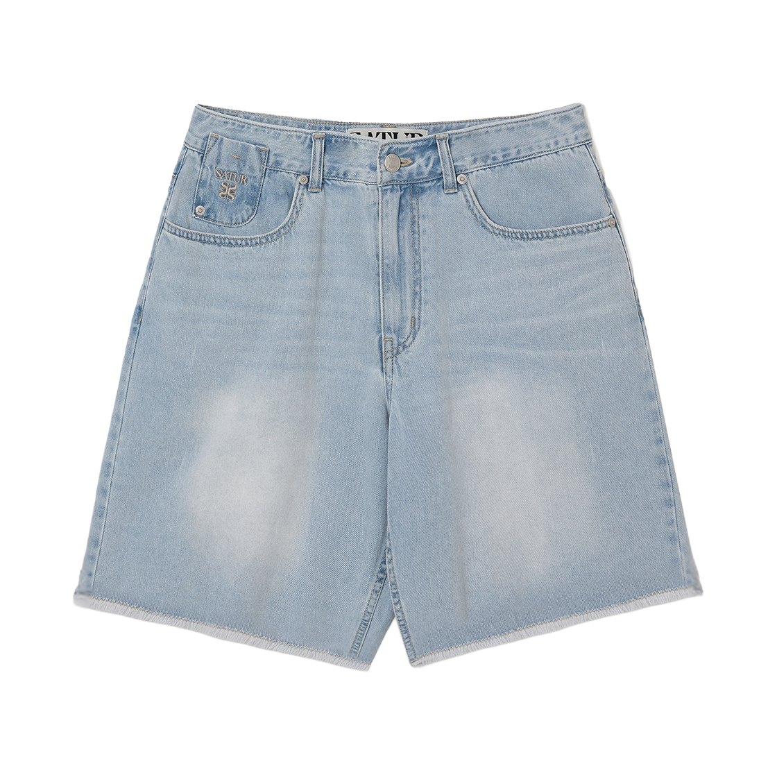 세터 로우 엣지 데님 쇼츠 라이트 블루(SATUR Raw Edge Denim Shorts Light Blue)