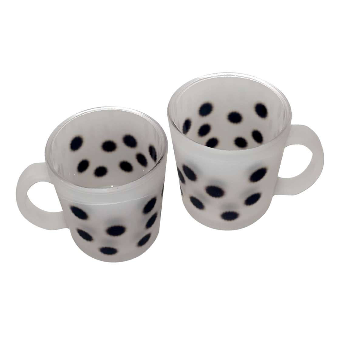 유라이크왓 스몰 블러 도트 글라스 머그 (블랙/매트)(you like what Small blur dot glass mug (black/matte)) - 1