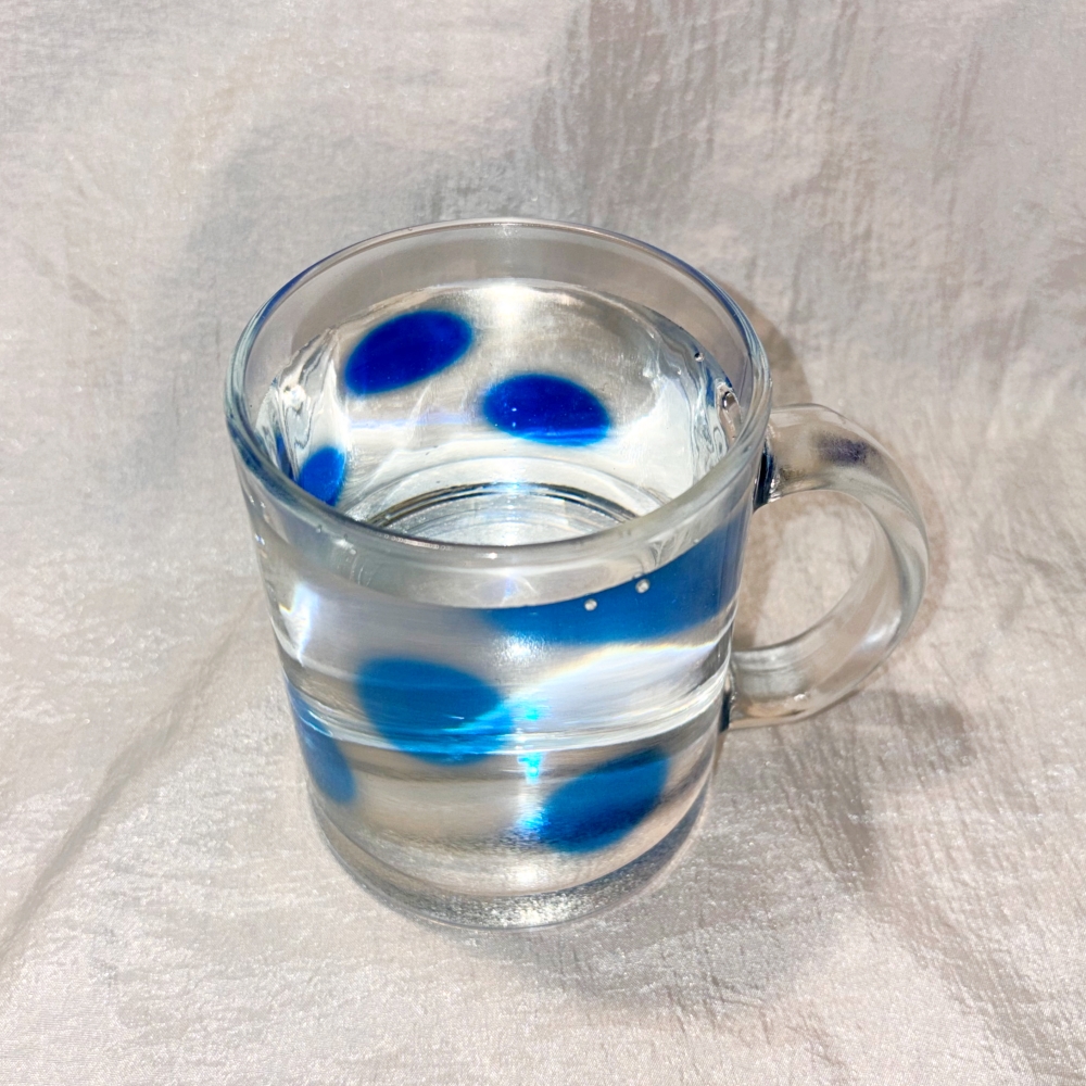유라이크왓 빅 블러 도트 글라스 머그 (블루/유광)(you like what Big blur dot glass mug (blue/gloss)) - 5
