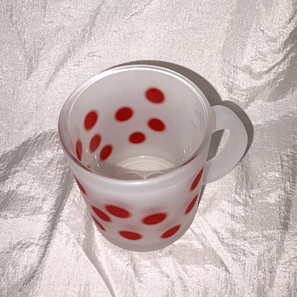 유라이크왓 스몰 블러 도트 글라스 머그 (레드/매트)(you like what Small blur dot glass mug (red/matte)) - 5