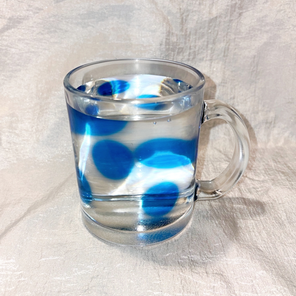 유라이크왓 빅 블러 도트 글라스 머그 (블루/유광)(you like what Big blur dot glass mug (blue/gloss)) - 4