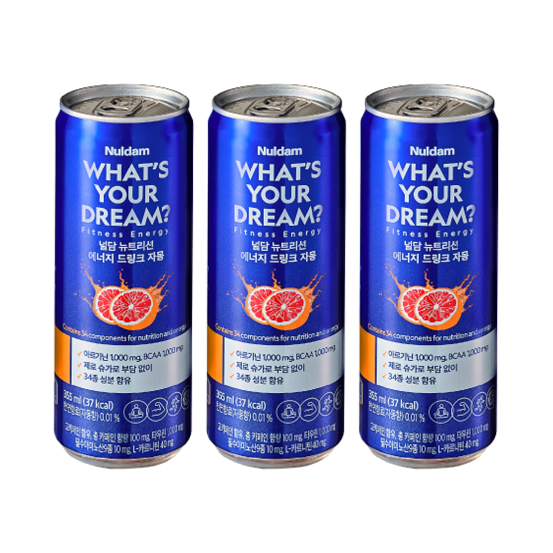 널담 완전영양 천연 카페인 에너지드링크 24캔 (캔당 355ml)(Nuldam Full Nutrition Natural Caffeine Energy Drink (24 Cans)) - 2