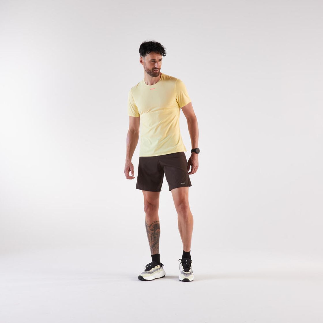 데카트론 남성 트레일러닝 경량 반팔 티 런 울트라 그래프 900 바닐라 옐로우(DECATHLON Men's Trail Running Lightweight Short-Sleeved T-Shirt Run Ultra Graph 900 Vanilla Yellow) - 2
