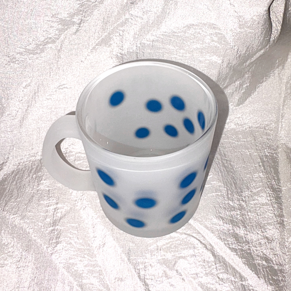 유라이크왓 스몰 블러 도트 글라스 머그 (블루/매트)(you like what Small blur dot glass mug (blue/matte)) - 4