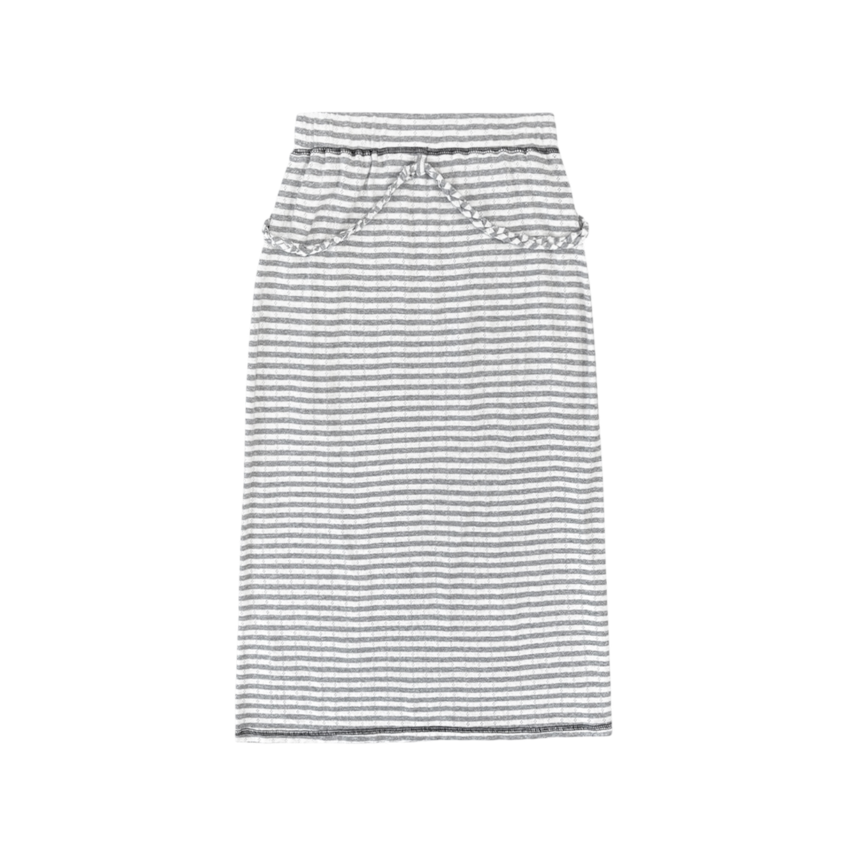 오드미 슬림 롱 스커트 - 그레이 스트라이프(ODDME Slim Long Skirt - Gray stripe) - 2