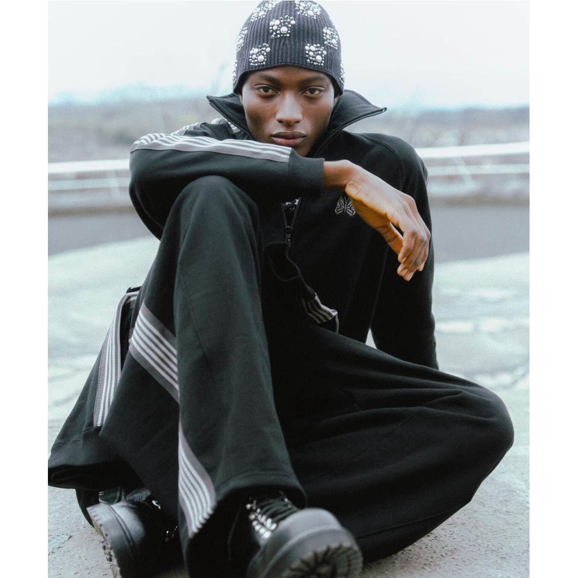 Needles x B'2nd Track Jack Cotton Jersey Black 착용 스타일
