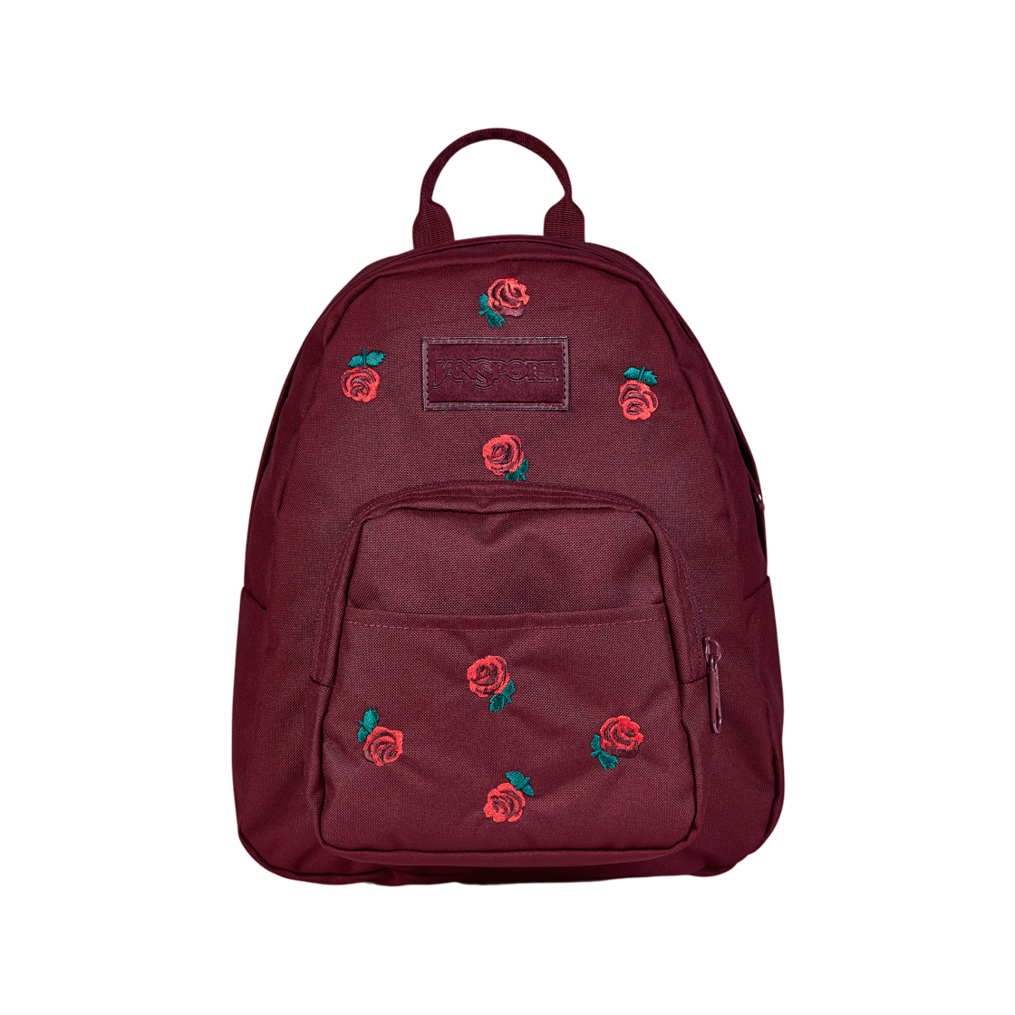 JS0A3C4JA0L Jansport Half Pint FX Mini Backpack Just A Rose Embroidery Cherry Lacquer