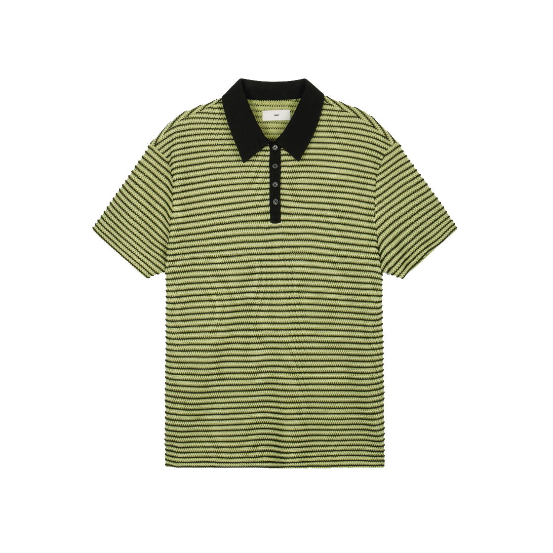 TNTS6E208E2_W TNGT W Crochet Striped Polo Light Green