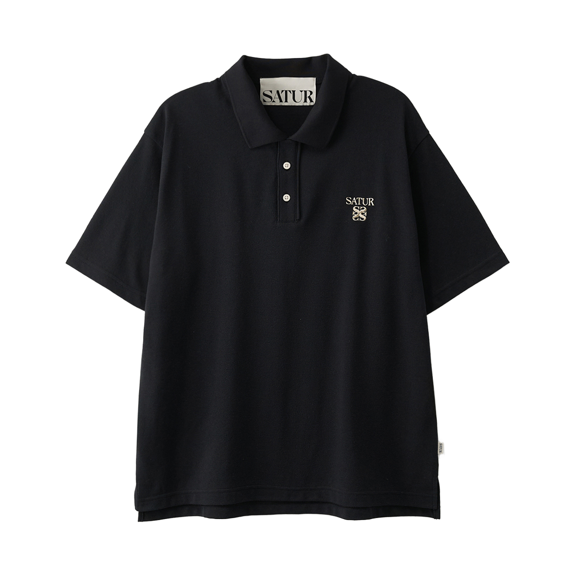 세터 로렌 피케 폴로 반팔 티셔츠 블랙(SATUR Loren Pique Polo T-Shirt Black)