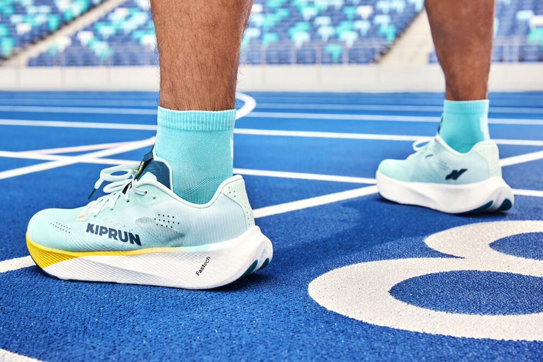 데카트론 러닝 얇은 중목 양말 2켤레 파인 런 500 라군 블루(DECATHLON Running Thin Mid-Cut Socks 2 Pairs Fine Run 500 Lagoon Blue) - 6