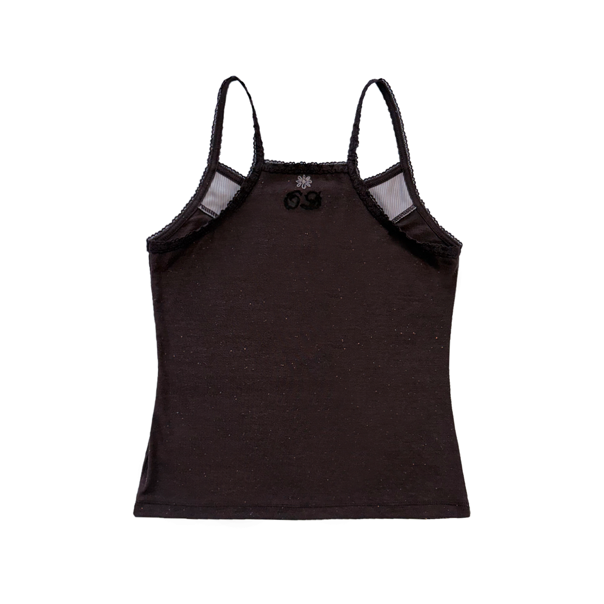오드미 플라워 레이스 슬리브리스 - 브라운(ODDME Flower lace sleeveless - Brown) - 2