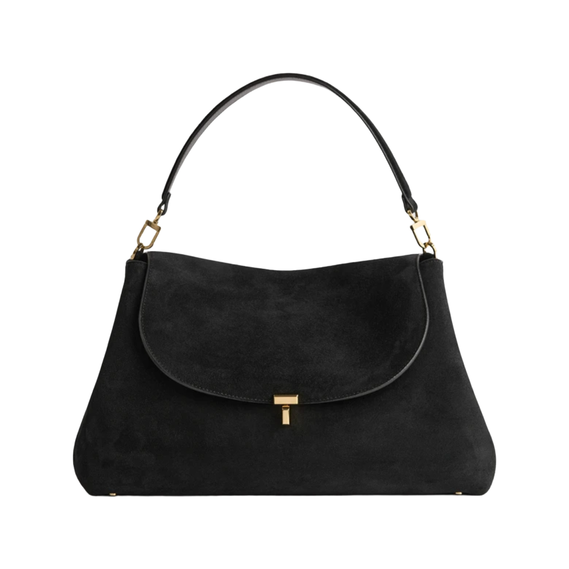 토템 티락 스웨이드 사첼백 블랙(Toteme T-Lock Suede Satchel Bag Black)