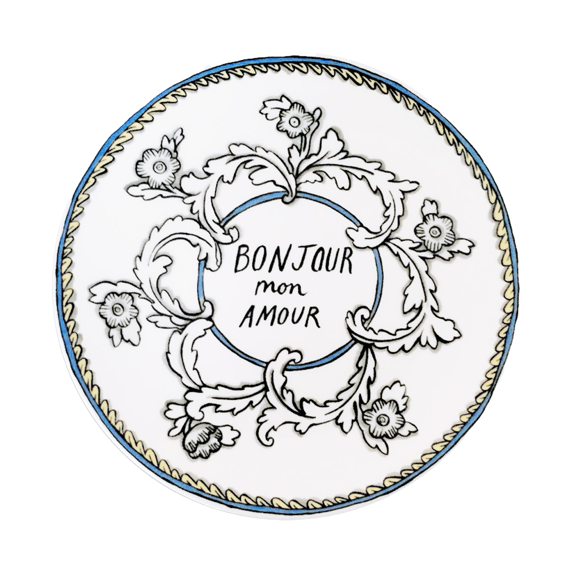봉쥬르 몬 아모르 8인치 접시(Bonjour Mon Amour 8 plate) - 1
