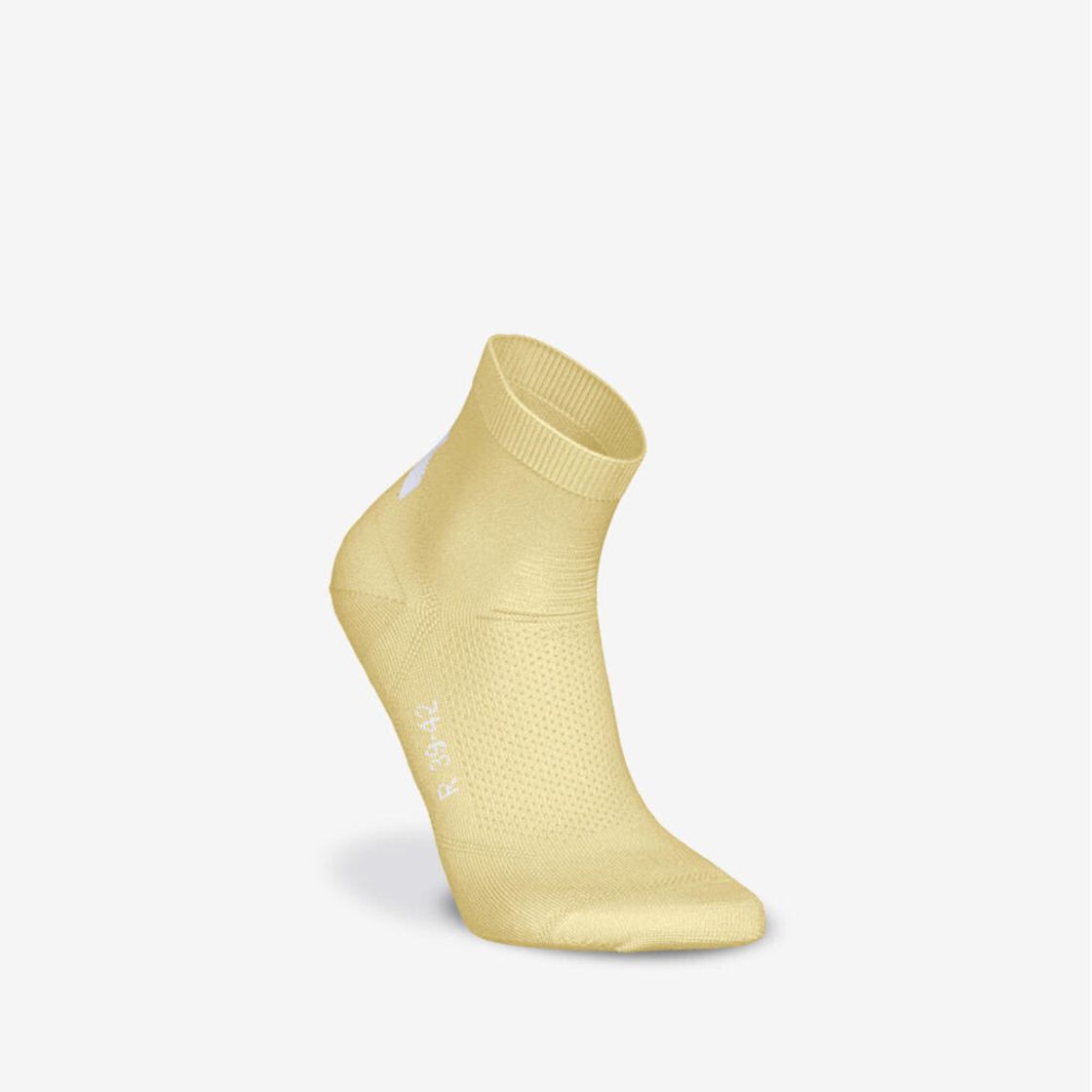데카트론 러닝 얇은 중목 양말 2켤레 파인 런 500 바닐라 옐로우(DECATHLON Running Thin Mid-Cut Socks 2 Pairs Fine Run 500 Vanilla Yellow) - 3