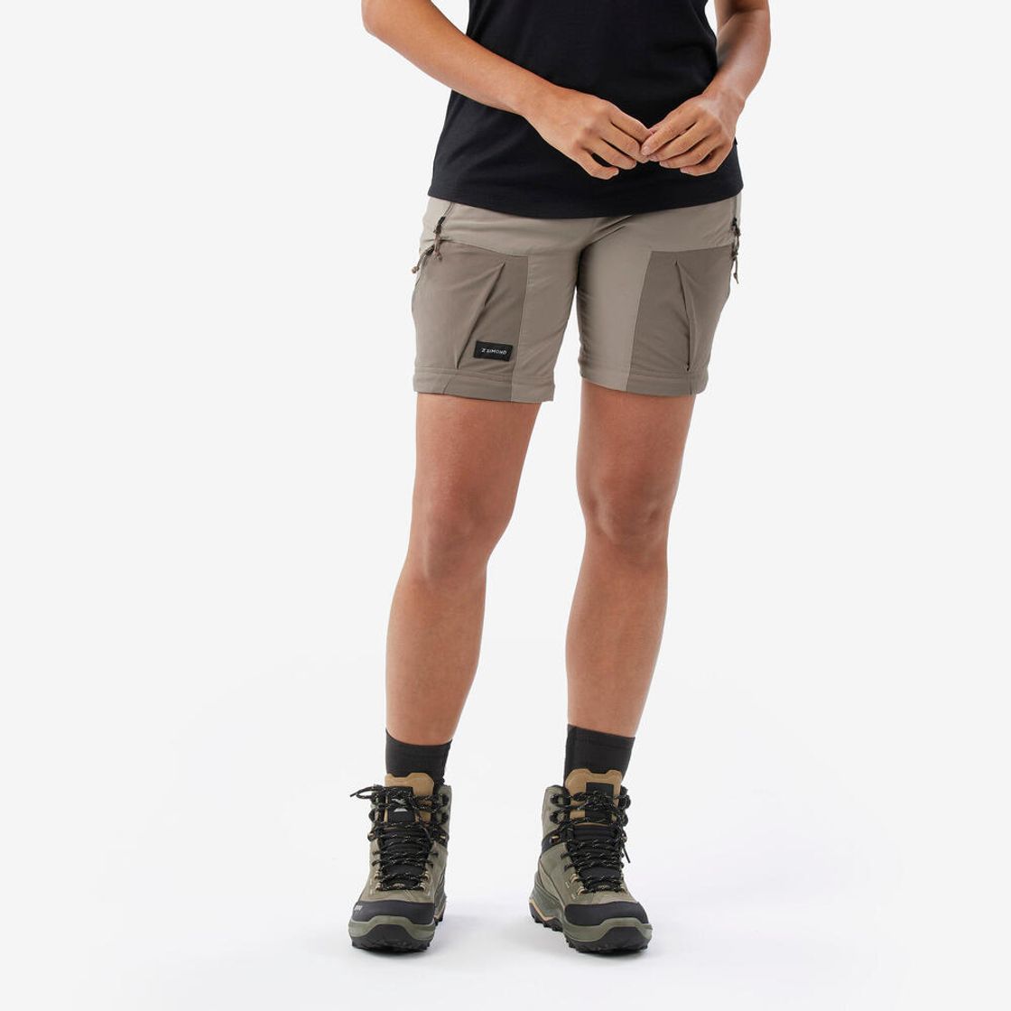 데카트론 여성 백패킹 투인원 집오프 바지 MT500 애쉬 베이지(DECATHLON Women's Backpacking 2-in-1 Zip-off Pants MT500 Ash Beige) - 5