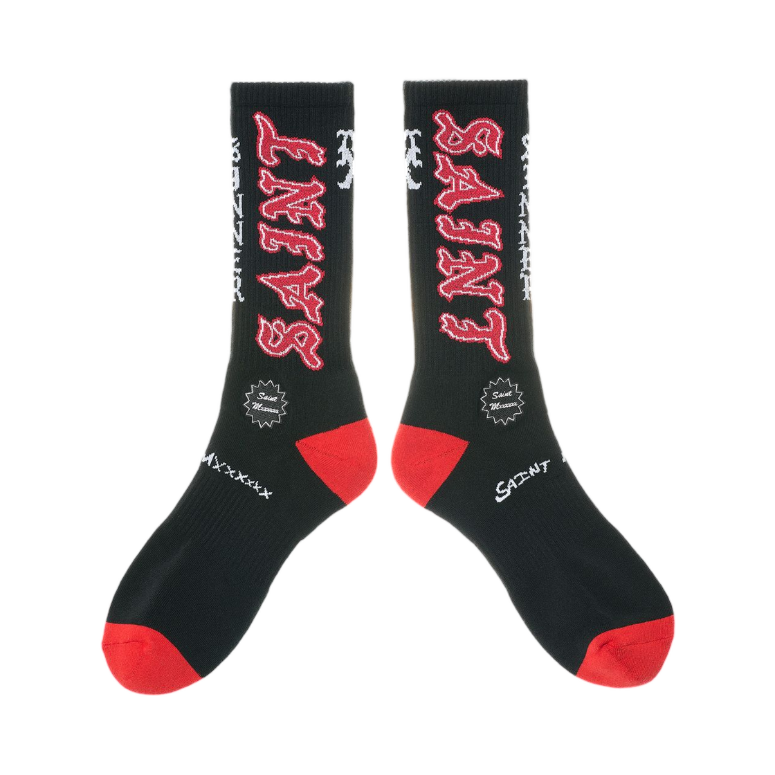 MK8-0000-110 Saint Mxxxxxx Saint Socks Black Red - 26SS