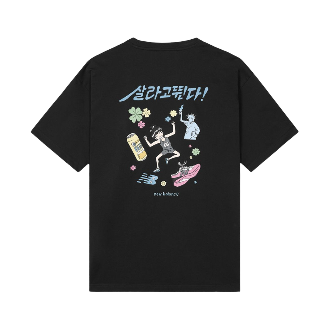 뉴발란스 x 기안84 유니 살라고뛴다 픽토그램 반팔 티셔츠 블랙(New Balance x Kian84 UNI Run To Live Pictogram S/S T-Shirt Black) - 1