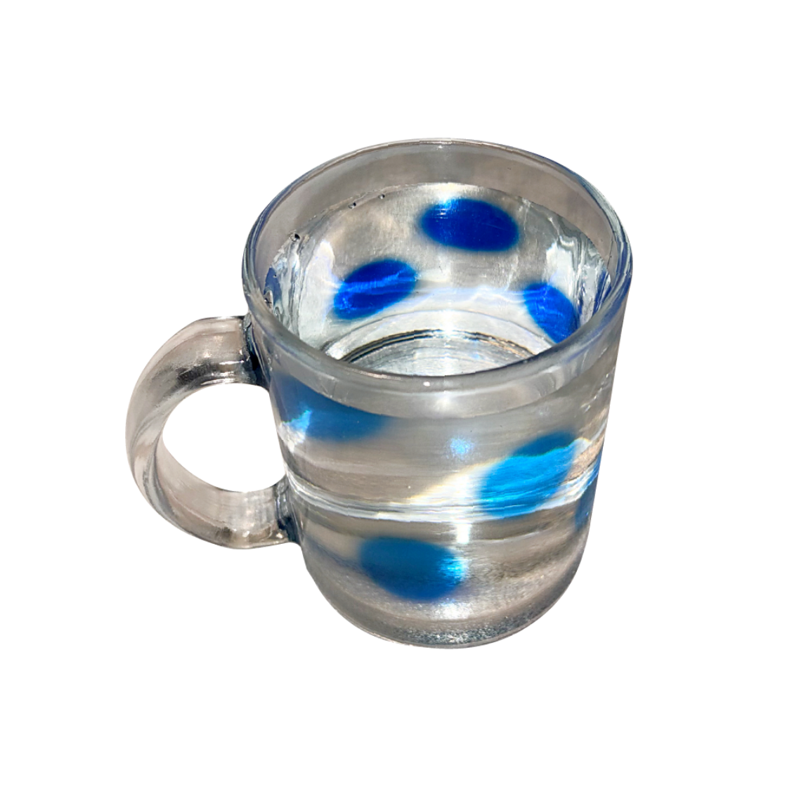 유라이크왓 빅 블러 도트 글라스 머그 (블루/유광)(you like what Big blur dot glass mug (blue/gloss)) - 1