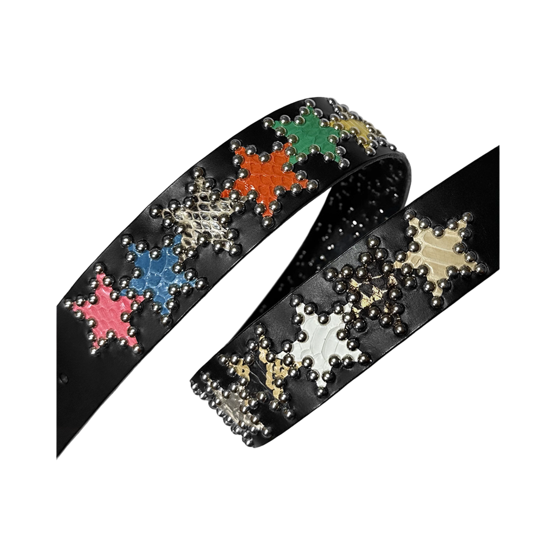 더트냅 스타 스네이크 레더 벨트 블랙(DIRT NAP Star Snake Leather Belt black)