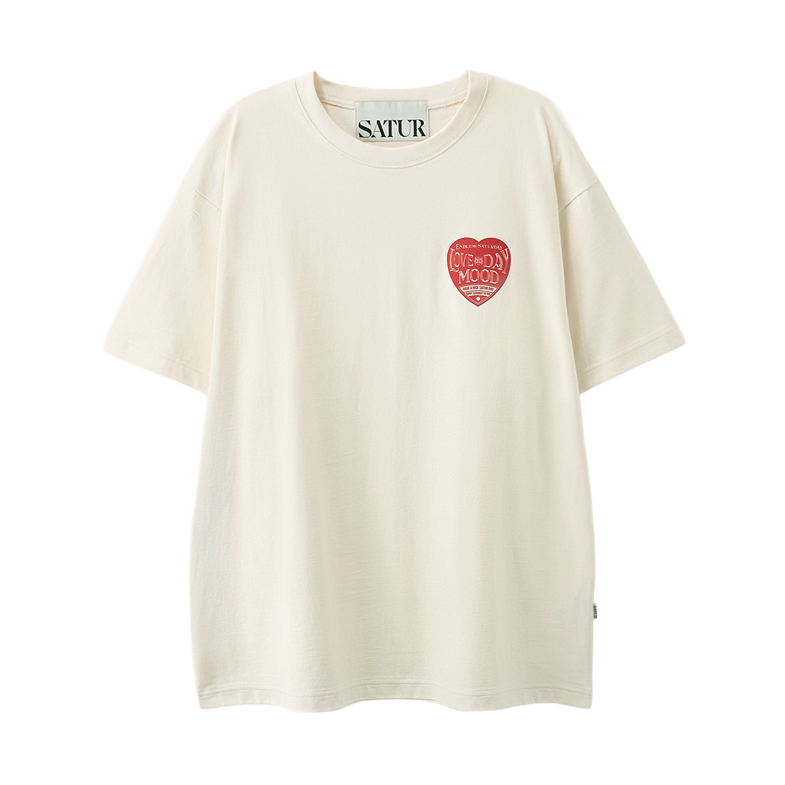 SA262UTS11CRM0 SATUR Saturday Mood Small Graphic T-Shirt Cream