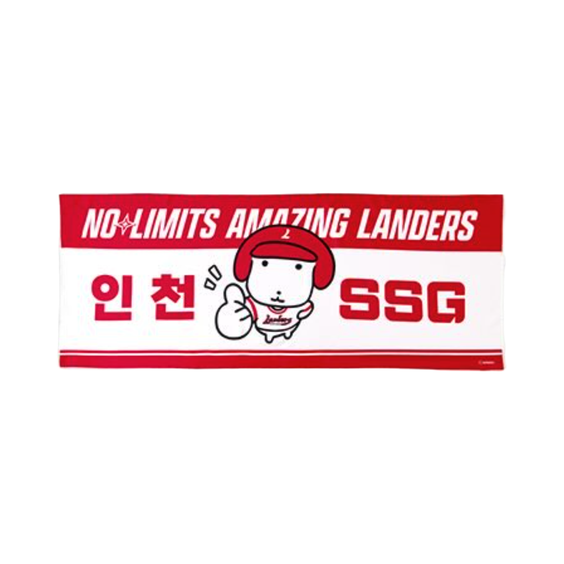 SSG 랜더스 x 가나디 응원 메쉬 타월 화이트 레드(SSG Landers x Ganadi Cheering Mesh Towel White Red)