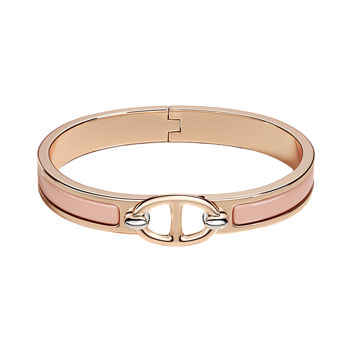 H209000FO6H (W) Hermes Mini Clic Chaine D'Ancre Bracelet & Rose Gold Vert Porcelaine