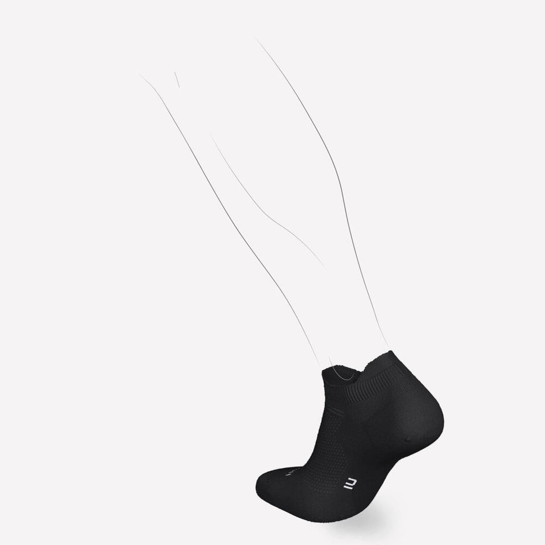 데카트론 러닝 얇은 발목 양말 2켤레 런 500 스모크 블랙(DECATHLON Running Thin Ankle Socks 2 Pairs Run 500 Smoked Black) - 3