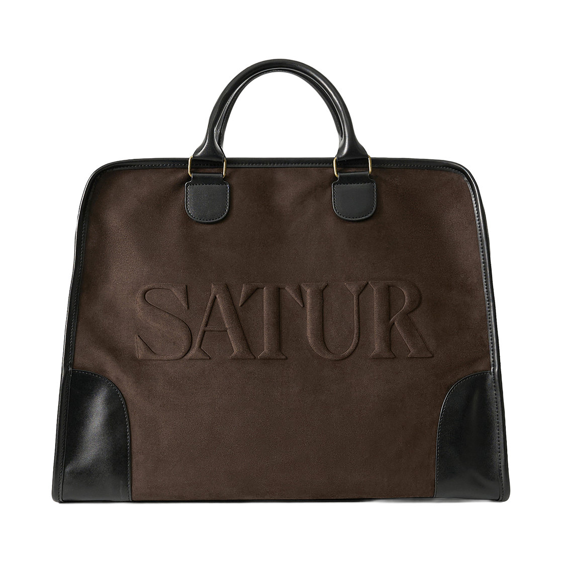 세터 베로나 신세틱 스웨이드 빅 보스턴 백 다크 브라운(SATUR Verona Synthetic Suede Big Boston Bag Dark Brown)