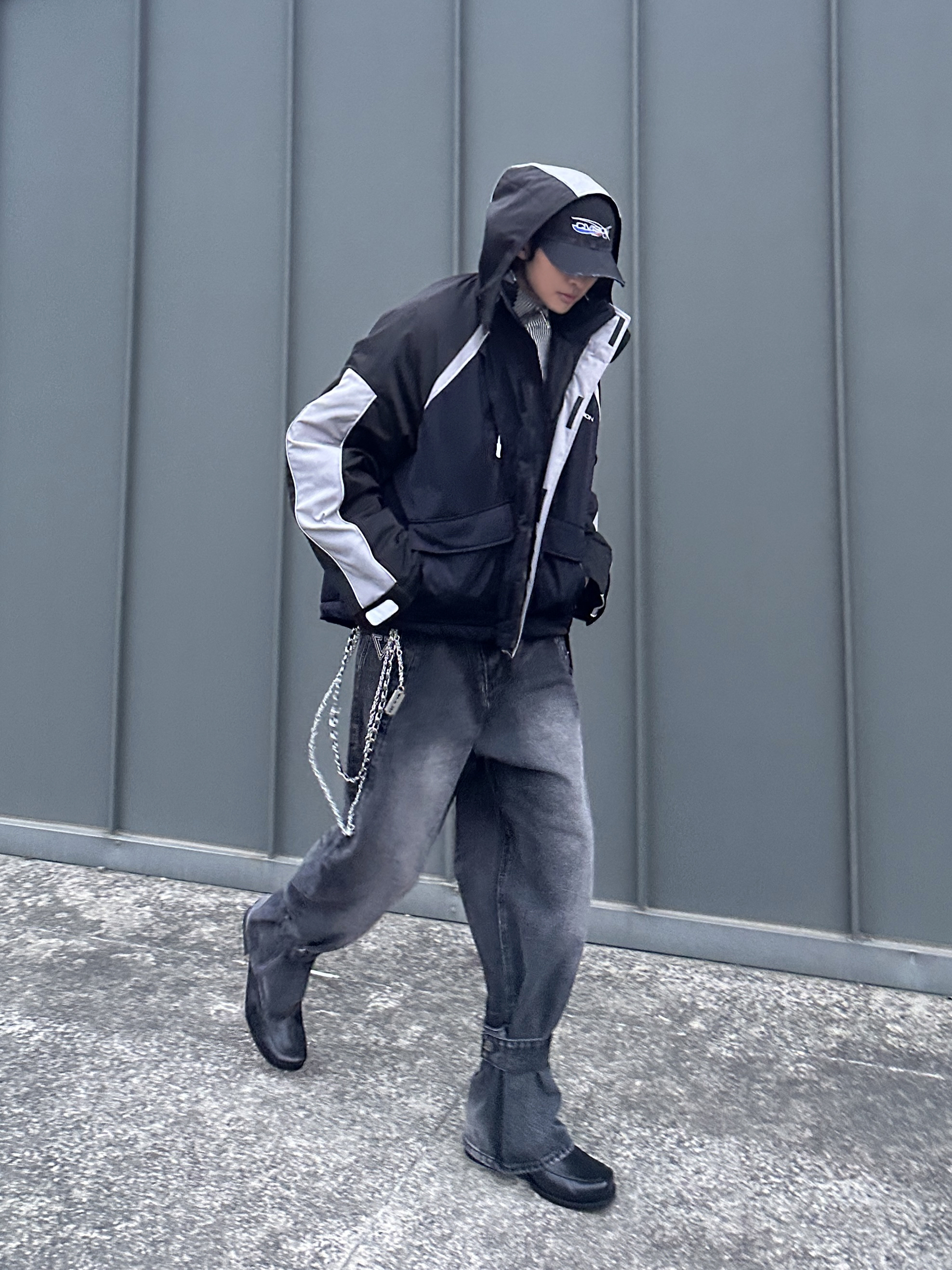 Civision by CSC Cycle Cap Washed Black, Force Sensitive FST Eyelet Studded Long Belt 착용 스타일 - 2