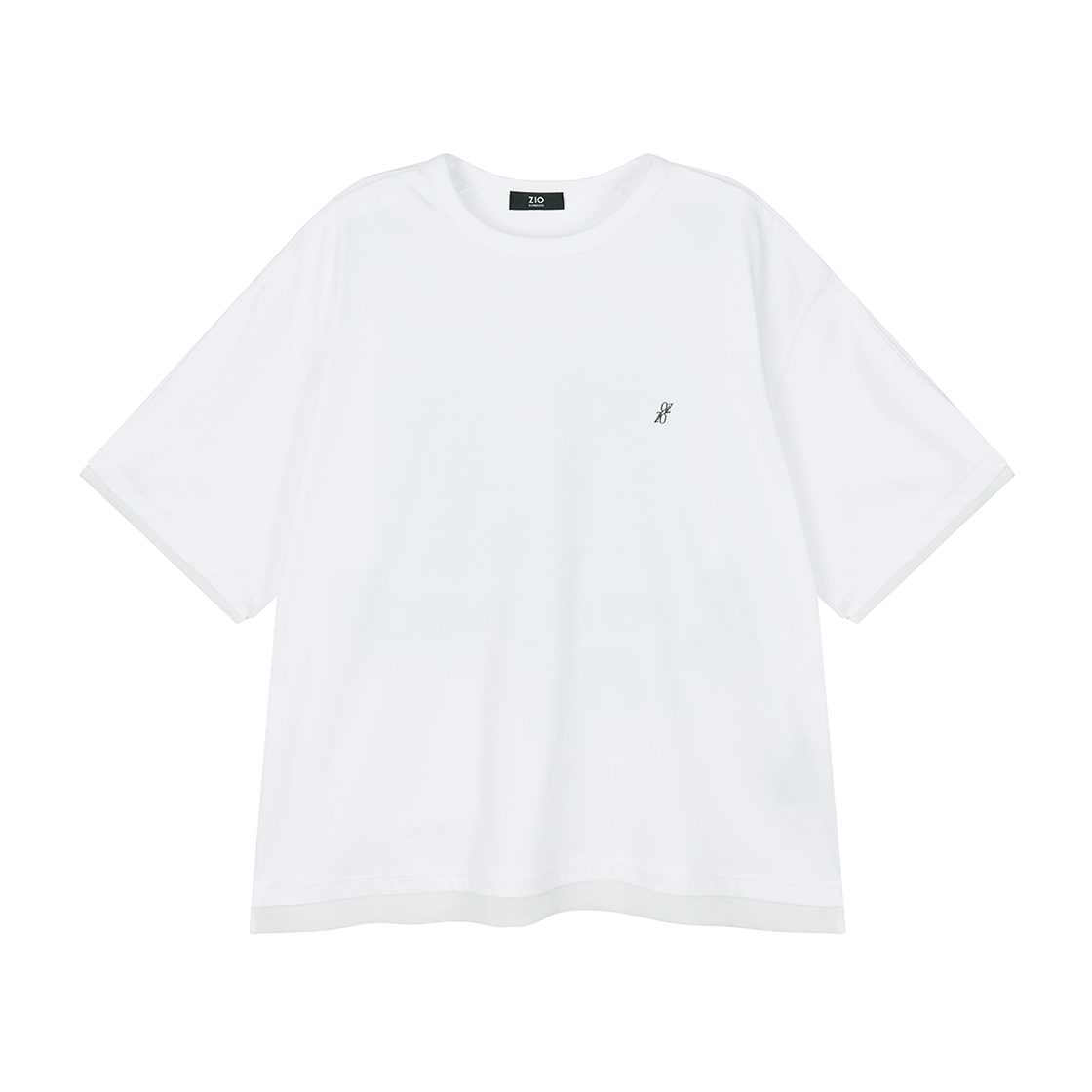 지오송지오 컬렉션 마드리갈 아트워크 레이어드 티셔츠 화이트 BI3TS350WH