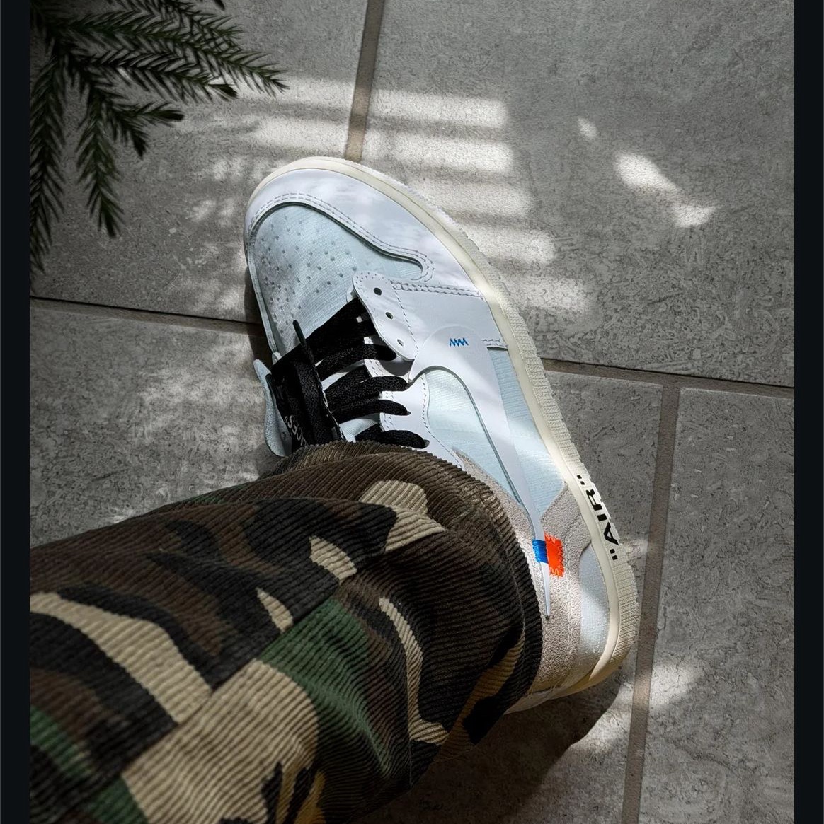 Jordan 1 x Virgil Abloh Archive Retro High Alaska White 착용 스타일