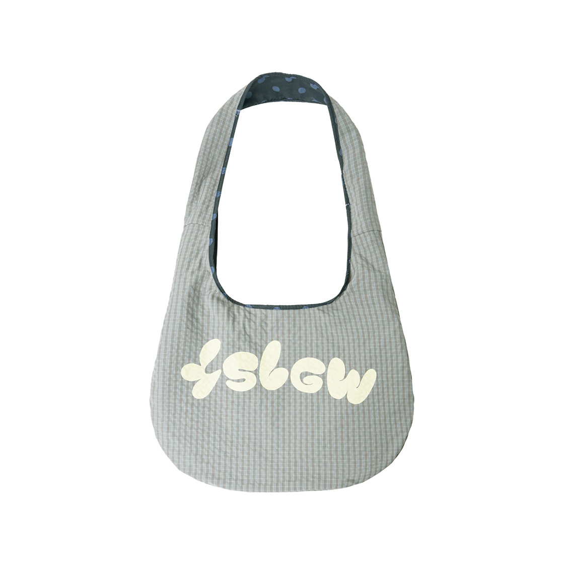 슬릭글로우 리버시블 도트 체크 크로스백 블루(SLEEKGLOW Reversible Dot Check Crossbody Bag Blue) - 2