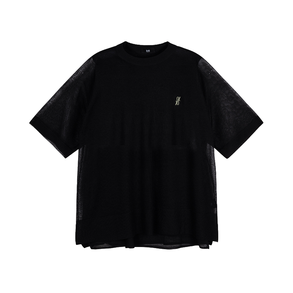 지오송지오 컬렉션 라울뒤피 시어드 레이어드 크루넥 니트 블랙 BI3KT307BK(ZIOSONGZIO COLLECTION Raoul Dufy Sheer Layered Crewneck Knit Black)