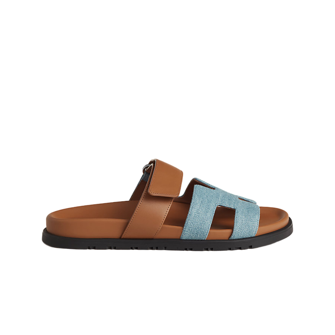 H231125ZCB (W) Hermes Chypre Sandal Calfskin & Bleu Clair Naturel
