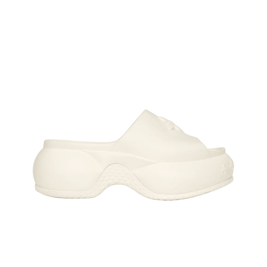 (W) 에스엠에프케이 컴패스 웨이브 플랫폼 범퍼 샌들 화이트((W) SMFK Compass Wave Platform Bumper Sandal White)