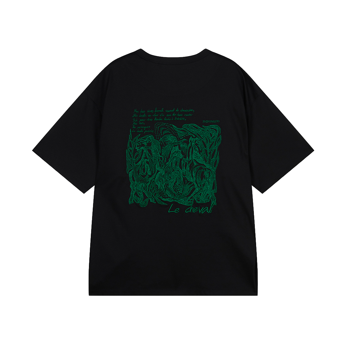 지오송지오 컬렉션 코르테지 어시메트릭 티셔츠 블랙 BI3TS332BK(ZIOSONGZIO COLLECTION Cortege Asymmetric T-Shirt Black) - 2