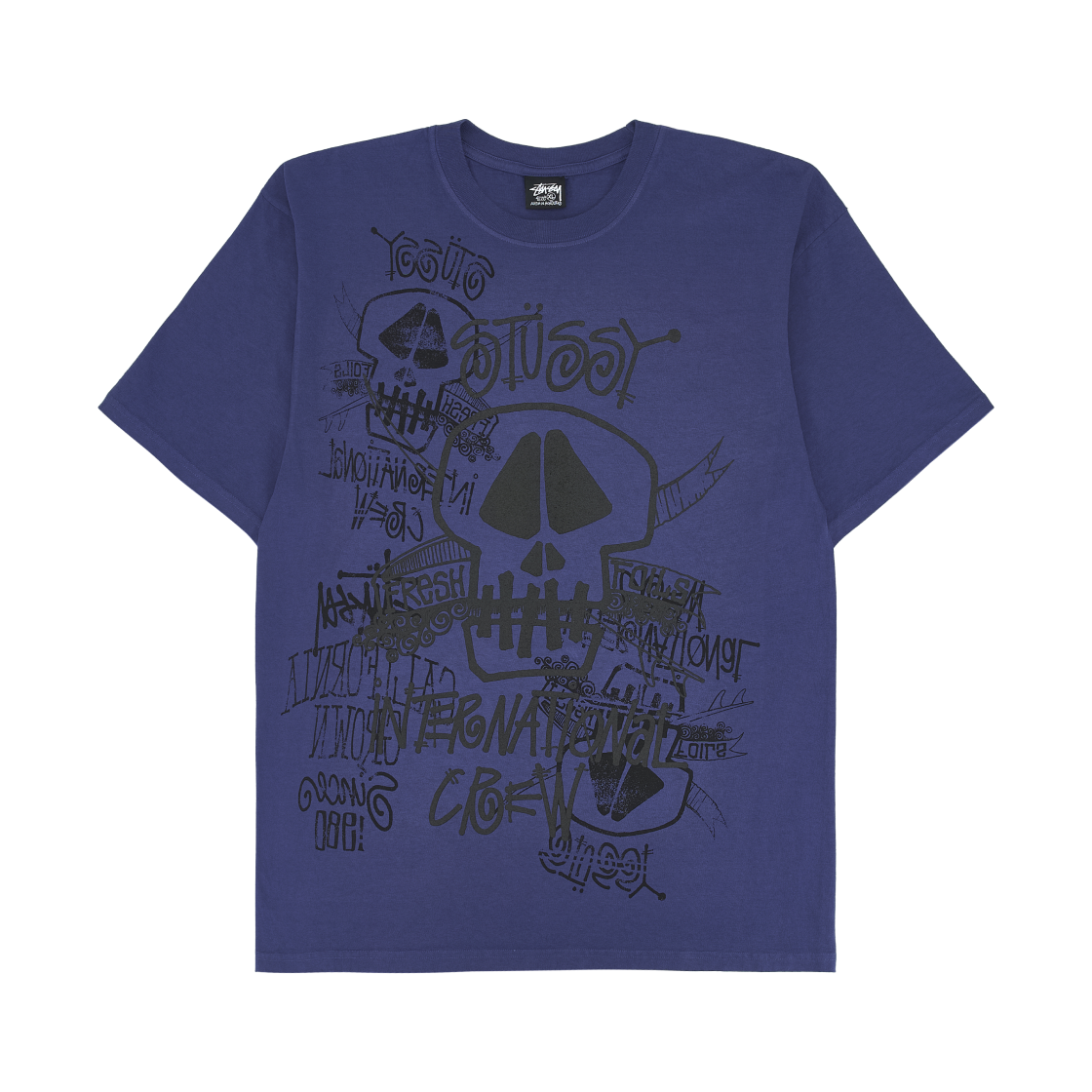 스투시 스컬 피그먼트 다이드 티셔츠 인디고(Stussy Skulls Pigment Dyed T-Shirt Indigo) - 1