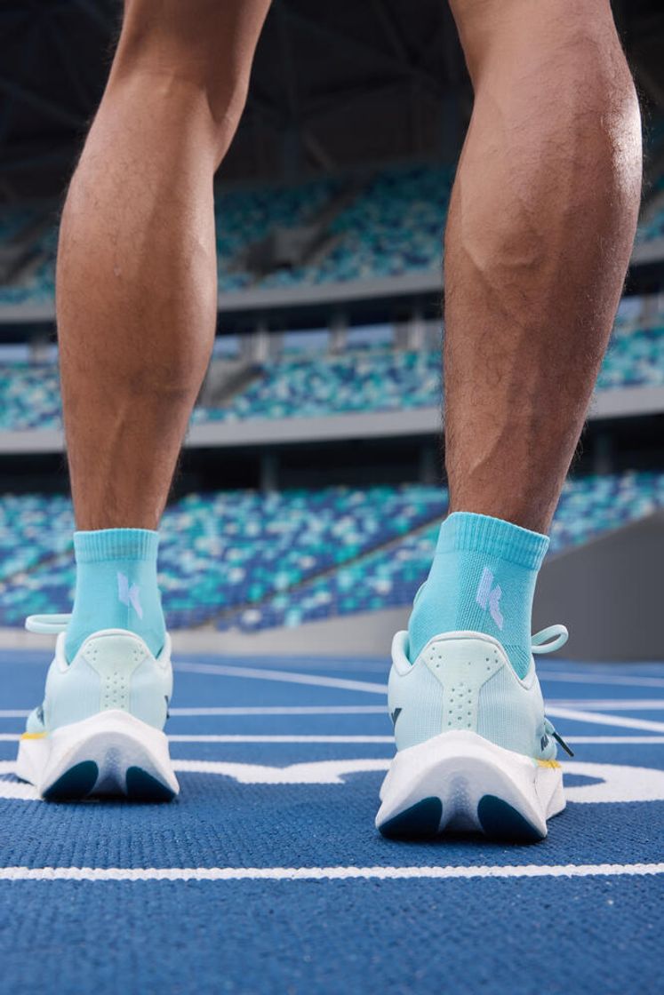 데카트론 러닝 얇은 중목 양말 2켤레 파인 런 500 라군 블루(DECATHLON Running Thin Mid-Cut Socks 2 Pairs Fine Run 500 Lagoon Blue) - 7