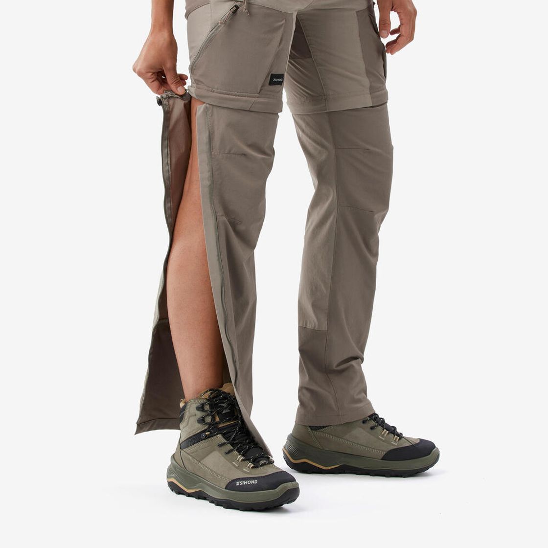 데카트론 여성 백패킹 투인원 집오프 바지 MT500 애쉬 베이지(DECATHLON Women's Backpacking 2-in-1 Zip-off Pants MT500 Ash Beige) - 3