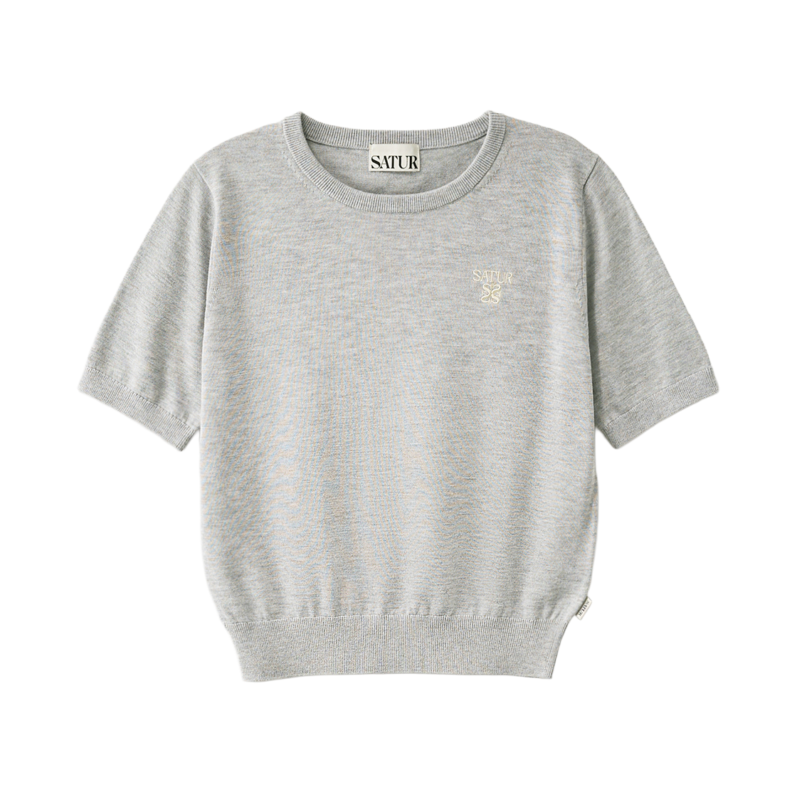 세터 우먼 로렌 파인 하프 니트 멜란지 그레이