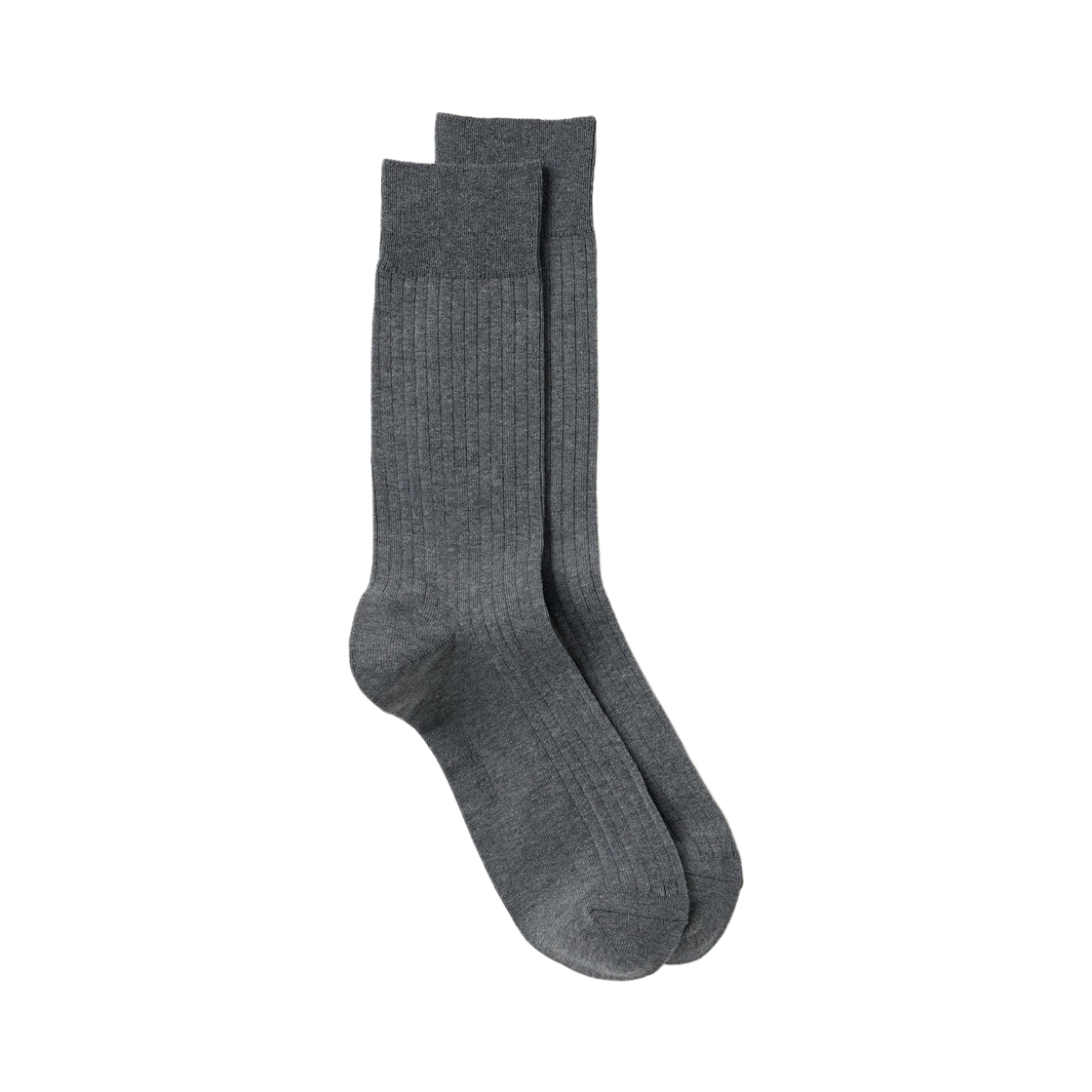 464329-08 Uniqlo Wide Ribbed Heattech Socks Dark Gray