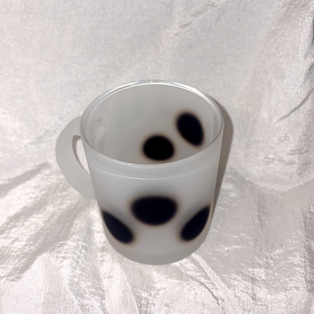 유라이크왓 빅 블러 도트 글라스 머그 (블랙/매트)(you like what Big blur dot glass mug (black/matte)) - 6