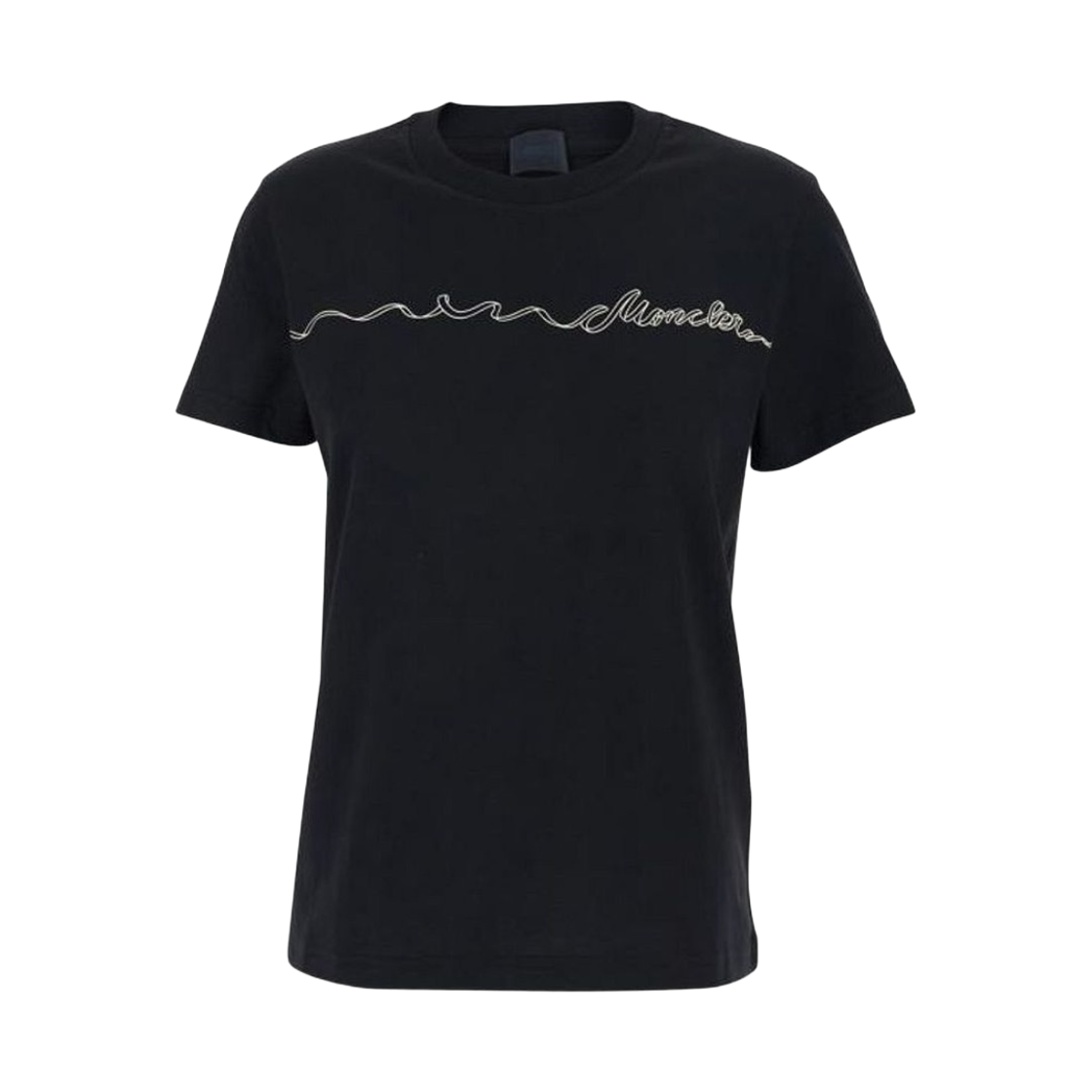 L1-093-8C00017-89B8Y-999 (W) Moncler Ribbon Logo Cotton T-Shirt Black - 26SS